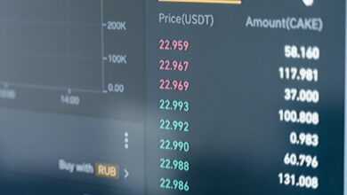 Close-up of a cryptocurrency trading screen showing market trades and activities.