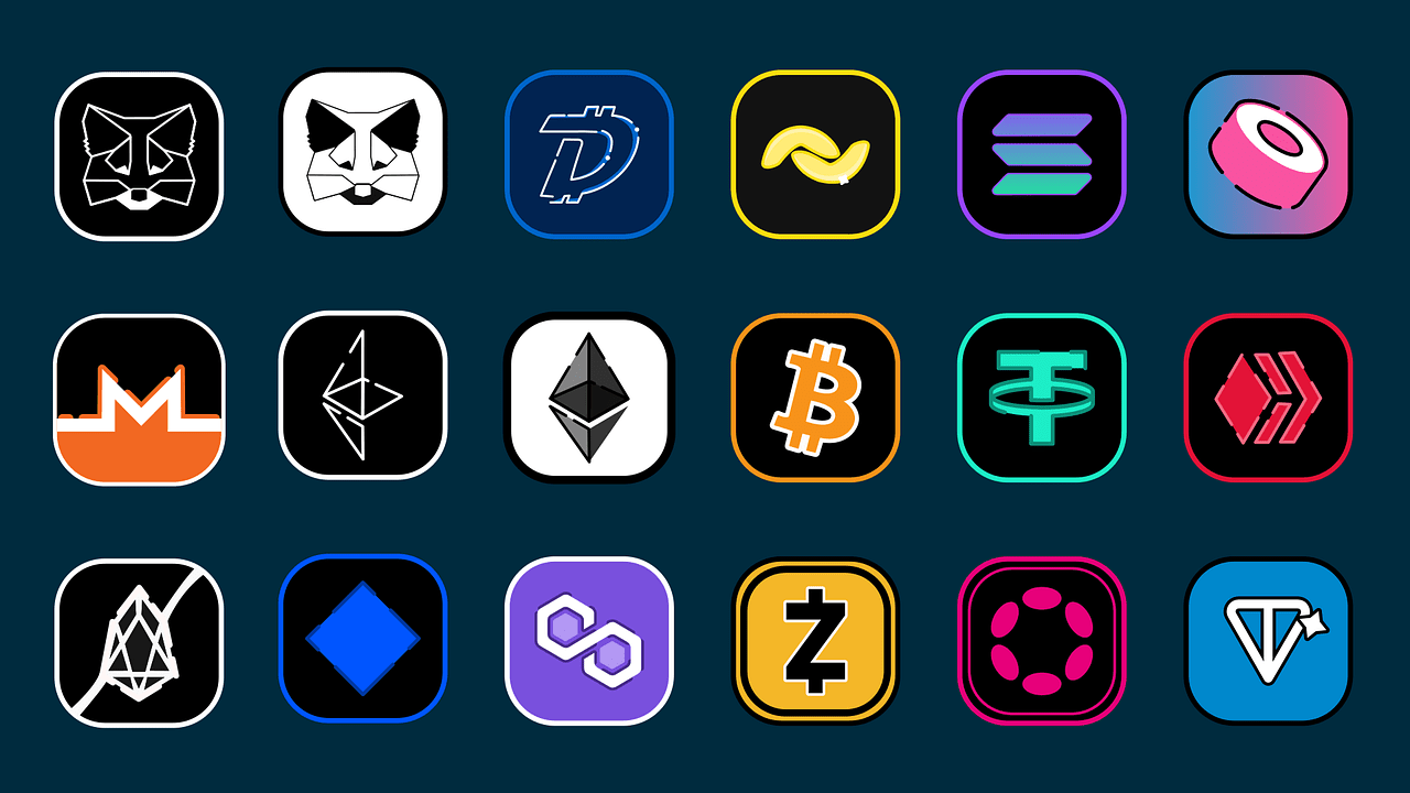 crypto, icons, cryptocurrencies