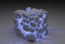 a 3d image of a cube made of cubes