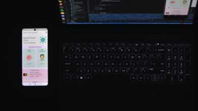 black and silver laptop computer