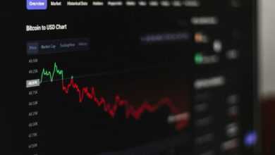 a computer screen displaying a stock market chart