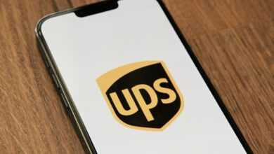 a phone with the ups logo on it